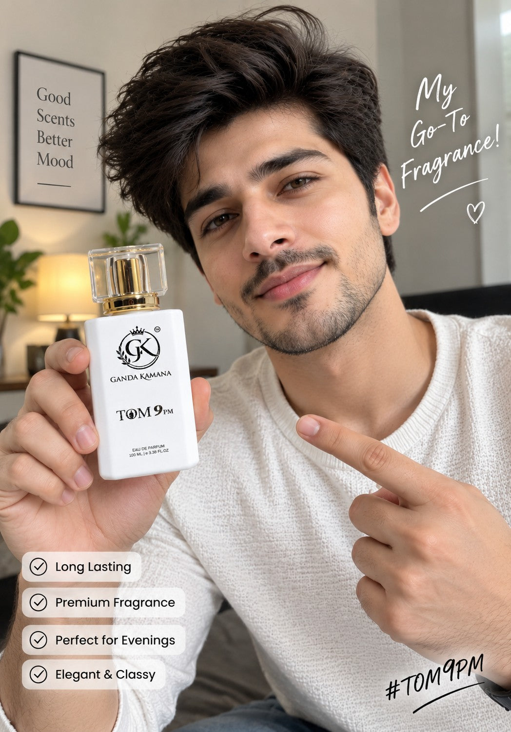GANDA KAMANA TOM 9 PM Eau De Parfum for Men 100ML | Long Lasting Premium Fragrance