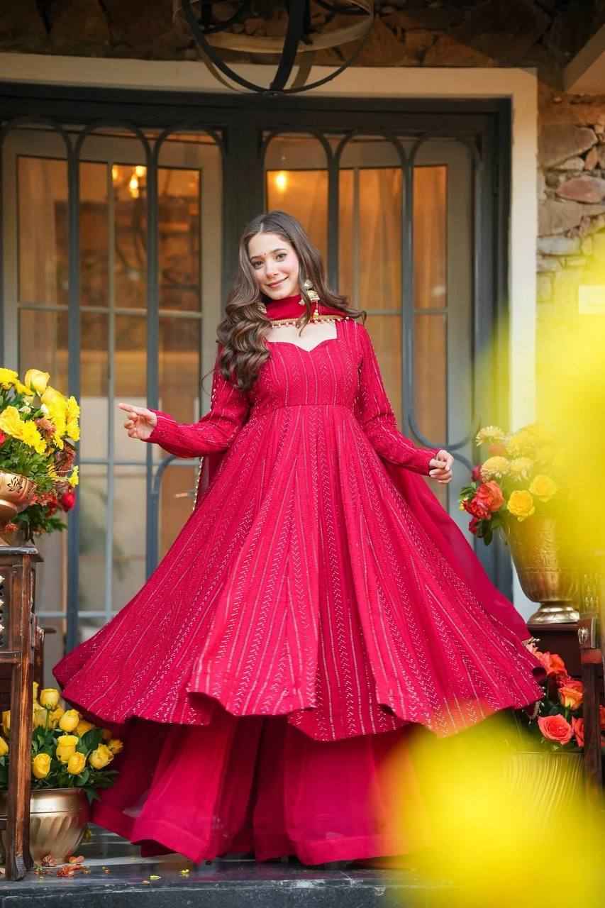 Ruby Rose Embroidered Anarkali Suit Set