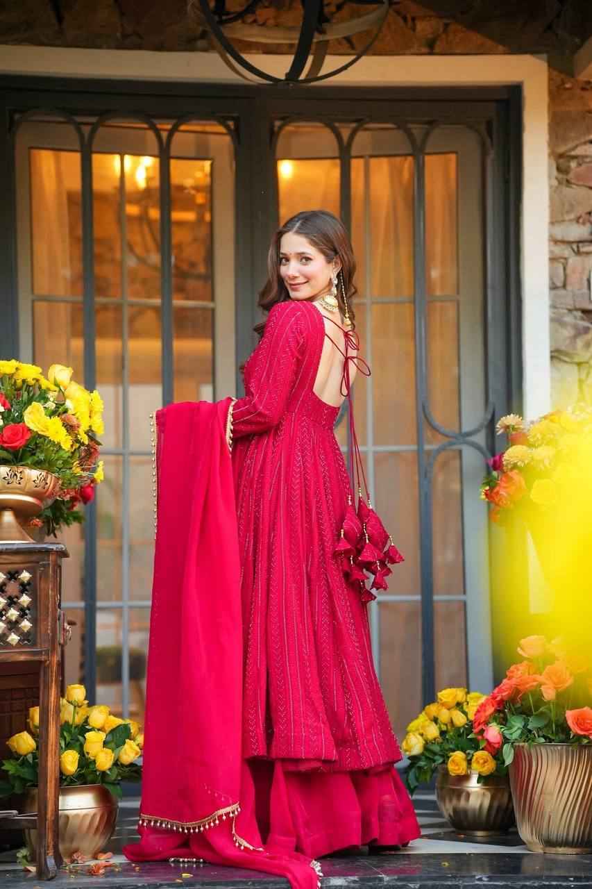 Ruby Rose Embroidered Anarkali Suit Set