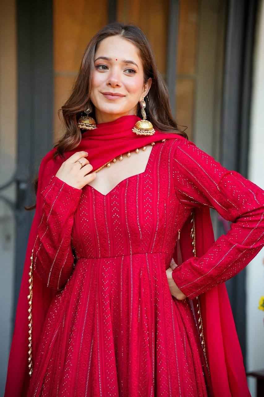 Ruby Rose Embroidered Anarkali Suit Set