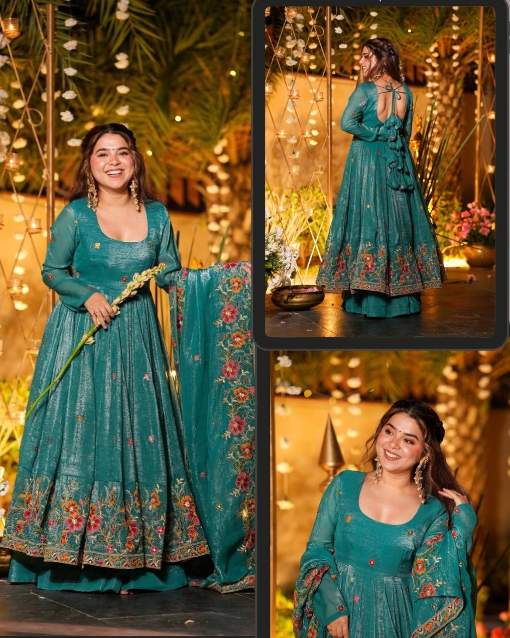 Floral Embroidered Anarkali Set