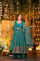 Teal Embroidered Anarkali Suit