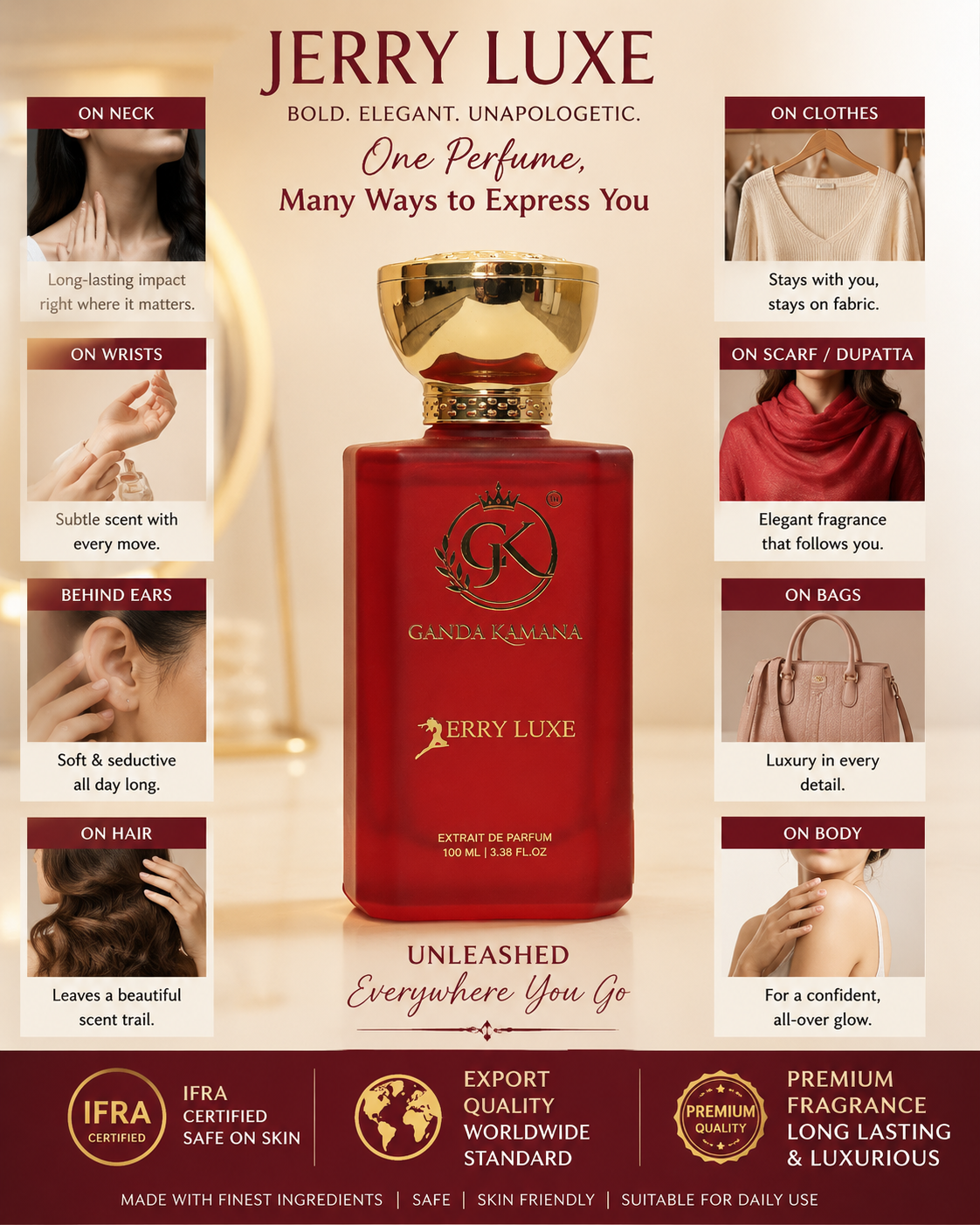Jerry Luxe Extrait De Parfum 100ML – Floral Fruity Perfume For Women | GANDA KAMANA