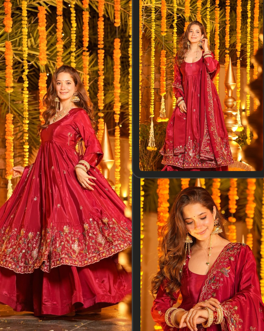 Women's Ivory Embroidered Anarkali Suit Set with Dupatta | Festive & Wedding Wear