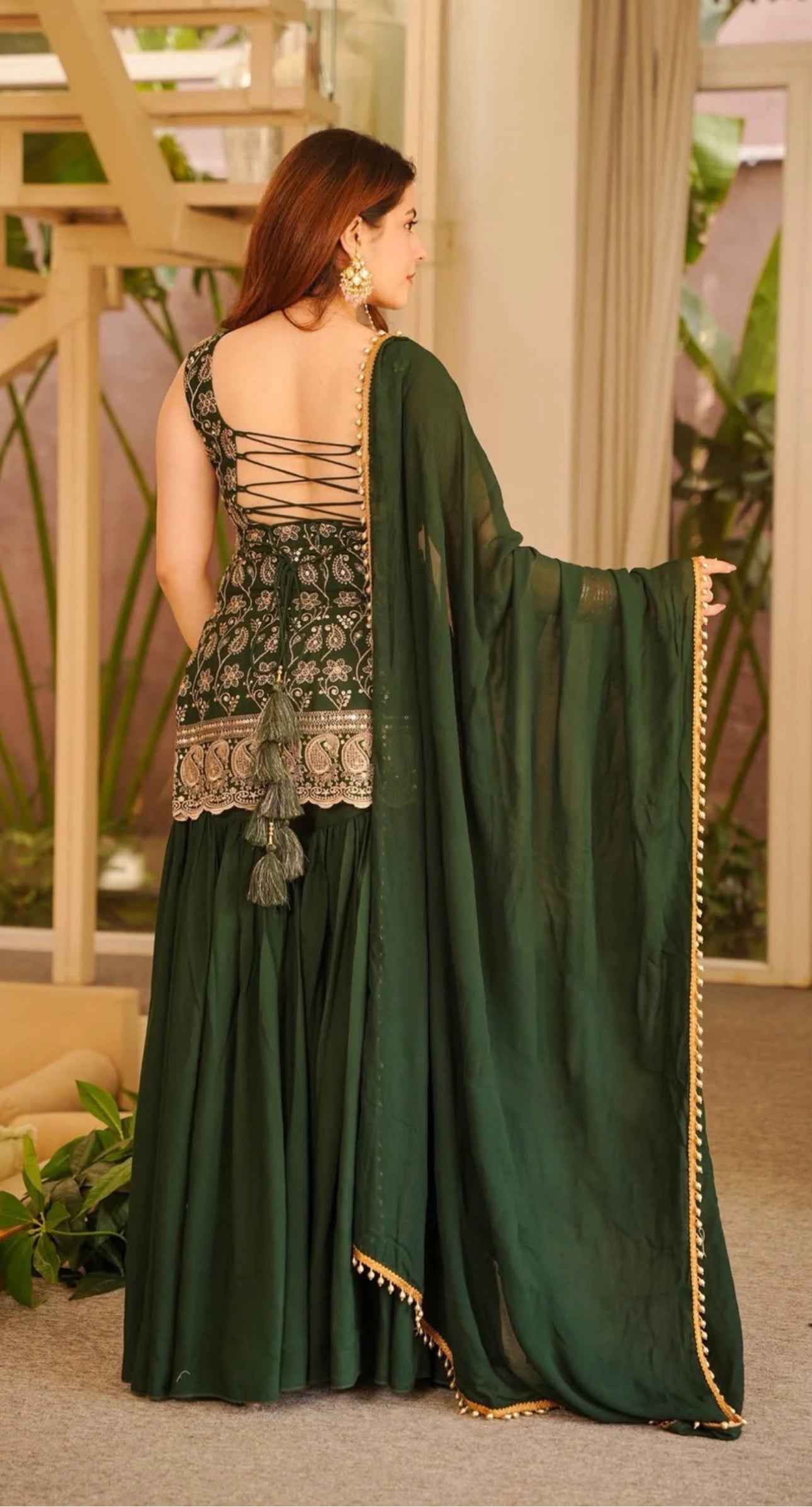 Premium Embroidered Sharara Suit Set