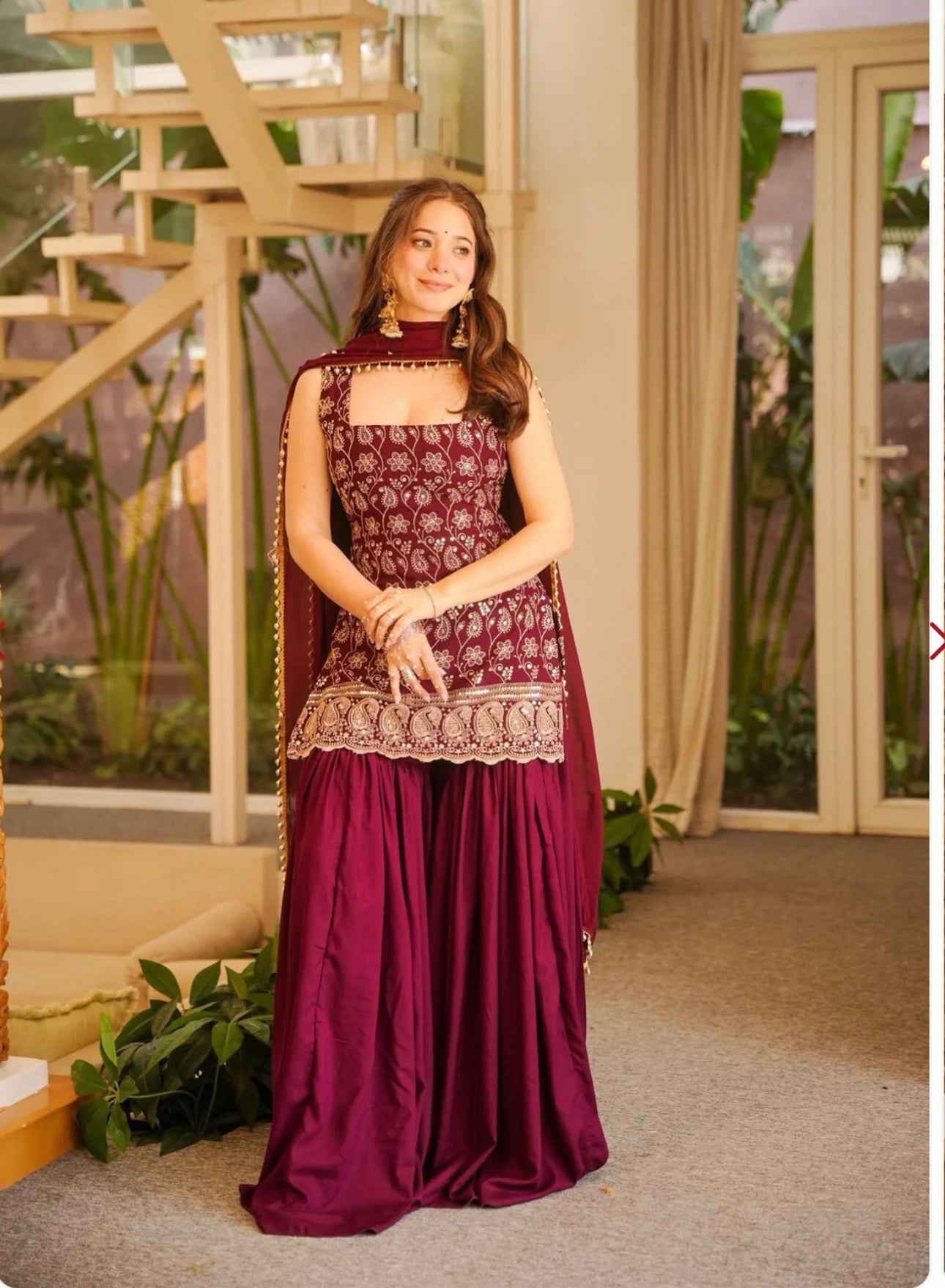Premium Embroidered Sharara Suit Set